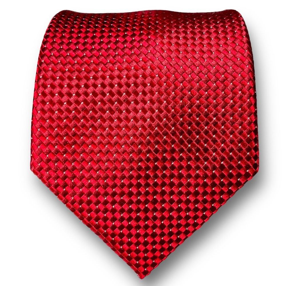 DONALD TRUMP EUC Men’s Red Basketweave 100% Silk Tie - Picture 1 of 6